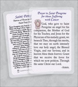 ST PEREGRINE/CANCER LAMINATED HEALING PRAYER CARD