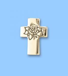 Forever In My Heart Gold Cross Pin