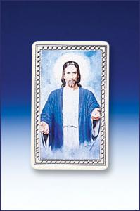 CHRIST WITH PRAYER FOR THOSE WHO LIVE ALONE HOLY CARD