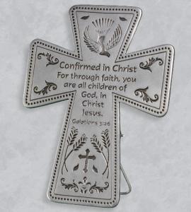 5in CONFIRMATION STANDING CROSS WITH MESSAGE GIFT BOXED