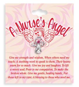 A Nurses Angel Crystal Lapel Pin