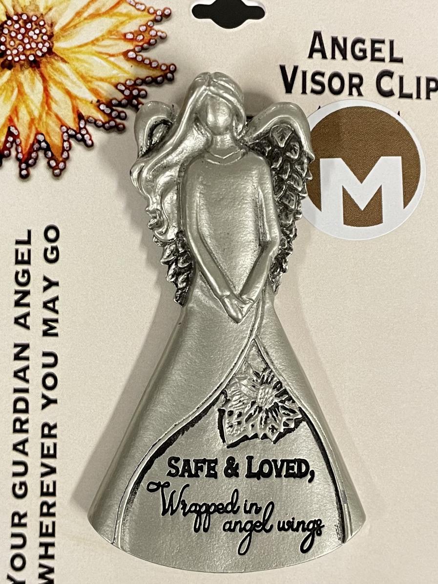  SAFE & LOVED SCULPTED ANGEL VISOR CLIP