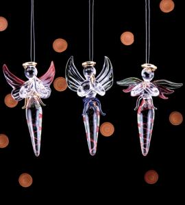 3 in Glass Angel Icicle Ornaments