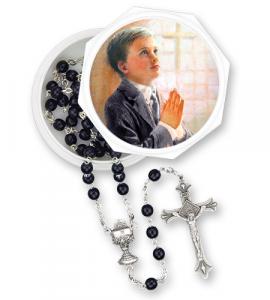 5 mm Black Rosary In Keepsake  Box - Fincher-Boy