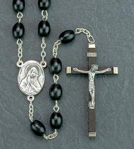 6X8mm Black Wood Romagna Rosary
