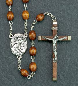 6X8mm Brown Wood Romagna Rosary
