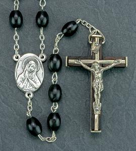 6X8mm Black Wood Romagna Rosary