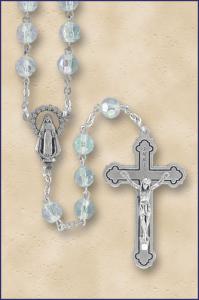 7mm FIRE POLISHED AB CRYSTAL ROSARY