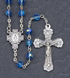 6 mm Round Sapphire Tin Cut Ab Rosary