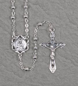 4mm SILVER BEAD ROSARY