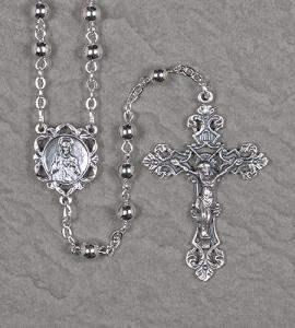 5mm SILVER BEAD ROSARY