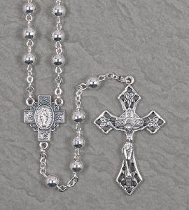 6mm SILVER BEAD ROSARY