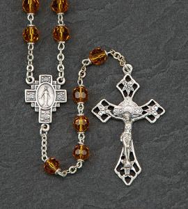 6mm TOPAZ TIN CUT AUSTRIAN CRYSTAL ROMAGNA ROSARY