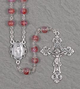 7mm PINK DOUBLE CAPPED ROMAGNA ROSARY