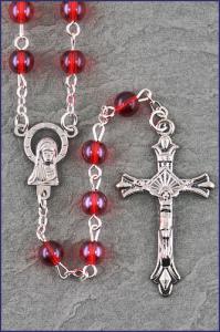 6mm RUBY GLASS ROSARY