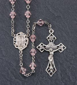 7mm RONDELLE ROSE TIN CUT ALL STERLING SILVER EXCELSIOR ROSARY