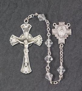 7mm RONDELLE SWAROVSKI CRYSTAL ALL STERLING EXCELSIOR ROSARY