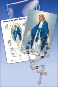 Our Lady of The Rosary Prayercard with One Decade Rosary