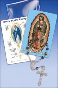 Our Lady of Guadalupe Prayercard with One Decade Rosary