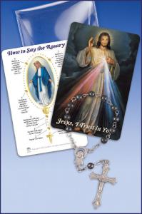Divine Mercy Prayercard with One Decade Rosary