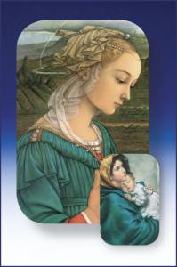 2 in x 3 in Two Dimensional Ferruzzi Madonna Holy Card