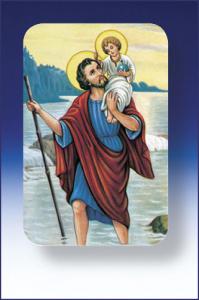 2 in x 3 in Saint Christopher Plastic Holy Card