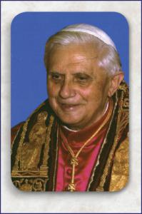 2x3 POPE BENEDICT PLASTIC HOLY CARD
