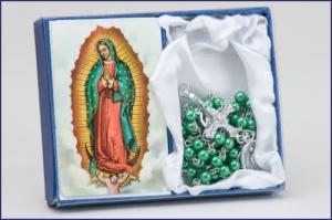 Our Lady of Guadalupe Laminated Prayer Card with Rosary