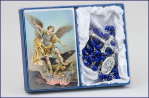 Saint Michael Laminated Prayer C Ard with Rosary