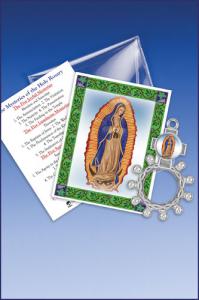 Our Lady of Guadalupe Rosary Ring with Pouch