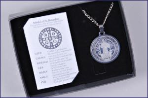 3 cm Laser Etched Saint Benedict Medal Boxed