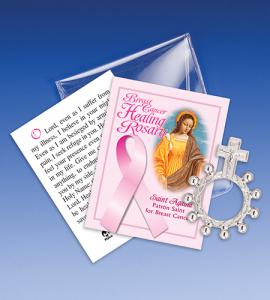 Saint Agatha Breast Cancer Healing Rosary Ring Packet