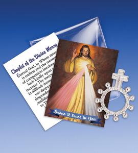 Divine Mercy Rosary Ring In  Pouch