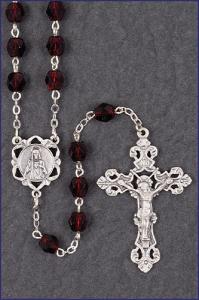 6mm January Round Diamond Cut Birthstone Rosary