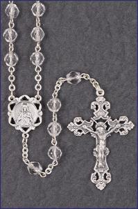 6 mm April Round Diamond Cut Birthstone Rosary