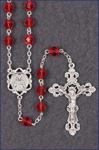 6 mm July Round Diamond Cut Birthstone Rosary