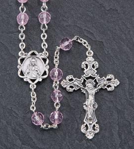 6mm October Round Diamond Cut Birthstone Rosary