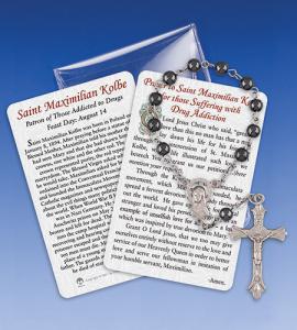 Saint Maximilian Kolbe/Drug Addiction Healing 1 Decade Rosary with Prayer Card