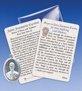 Saint Josemaria Escriva/Diabetes Healing Medal with Prayer Card