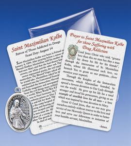 Saint Maximilian Kolbe/Drug Addiction Healing Medal with Prayer Card