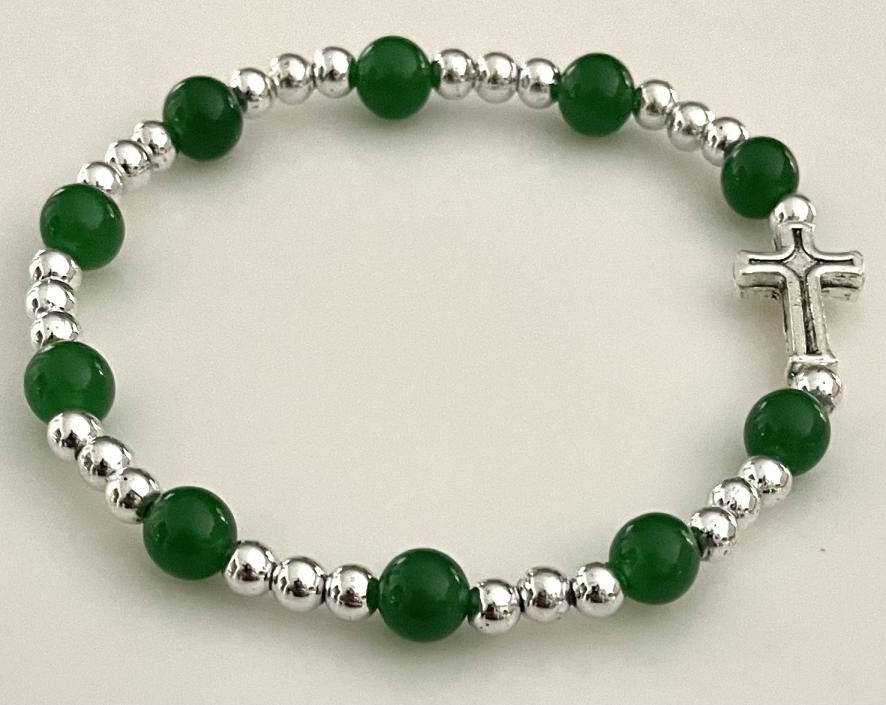 6mm JADE GEMSTONE ELASTIC BRACELET