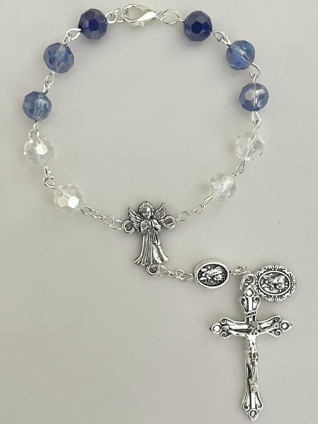 GUARDIAN ANGEL 8mm TIN CUT AUTO ROSARY GUARDIAN ANGEL 8mm TIN CUT AUTO ROSARY