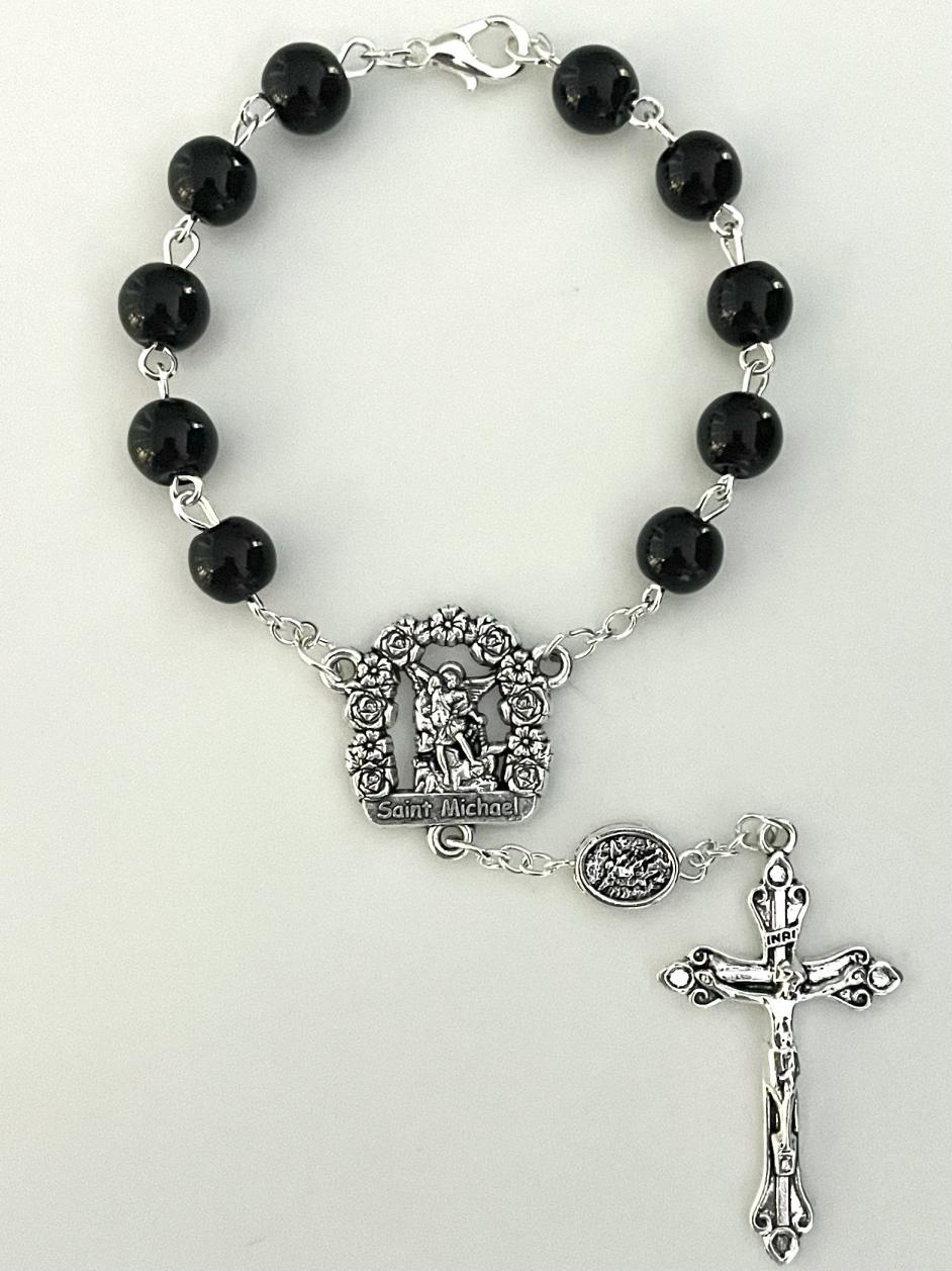 8mm BLACK ONYX AUTO ROSARY 8mm BLACK ONYX AUTO ROSARY
