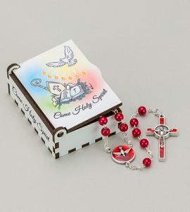 CONFIRMATION WOOD BOX WITH ROSARY