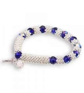 8X6mm BLUE BRACELET WITH SILVER SPACERS