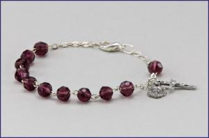 6mm AMETHYST ROUND DIAMOND CUT BRACELET