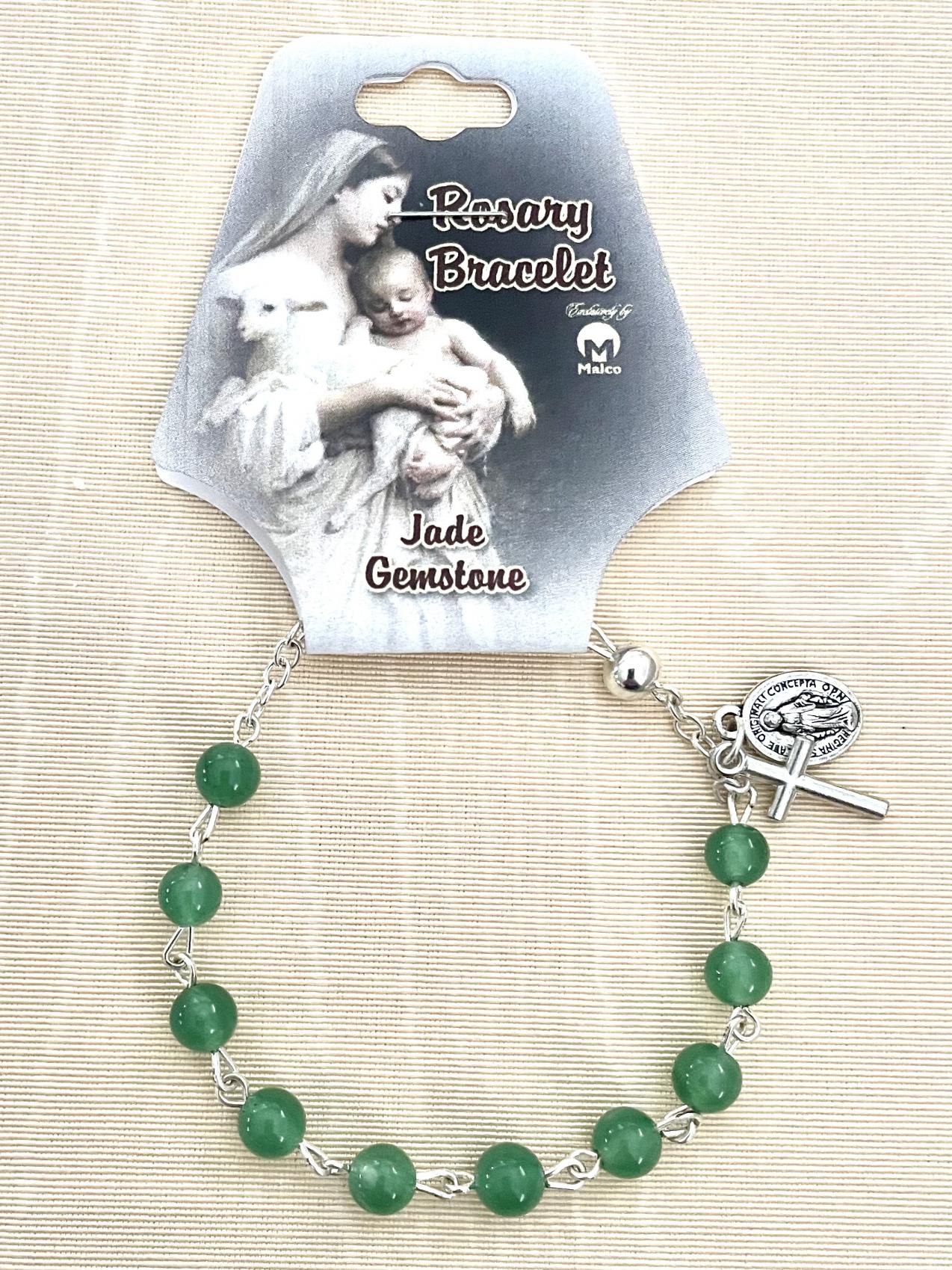 6 mm Round Gemstone Jade Rosary Bracelet