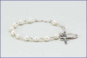 5mm ROUND PEARL LOC-LINK ROSARY BRACELET                                                                     e  ELET GIFT BOXED