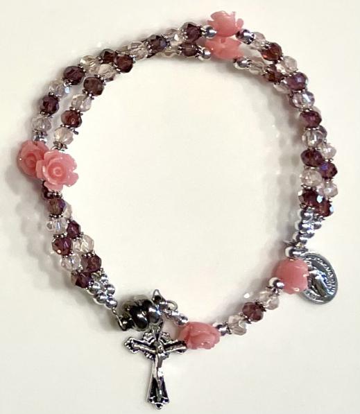 59 BEAD AMETHYST ROSARY BRACELET