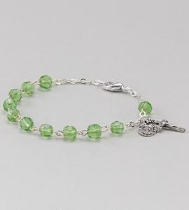 6 mm Peridot Diamond Cut Rosary Bracelet